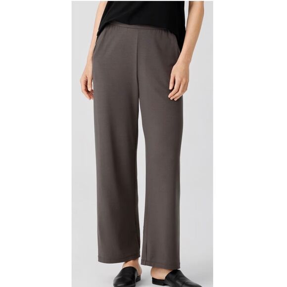 Eileen Fisher Silk Double-Crepe Tapered Ankle Pant Women’s Large in Rye NWT - Picture 2 of 8